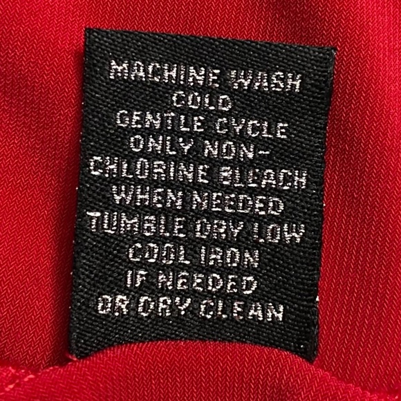 Catherine Malandrino Red Midi Dress Boat Neck Modest Draped Faux Wrap Large L - Picture 4 of 15